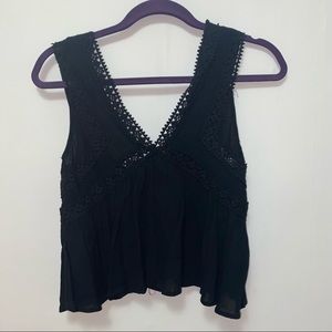 Cute black top with lace design